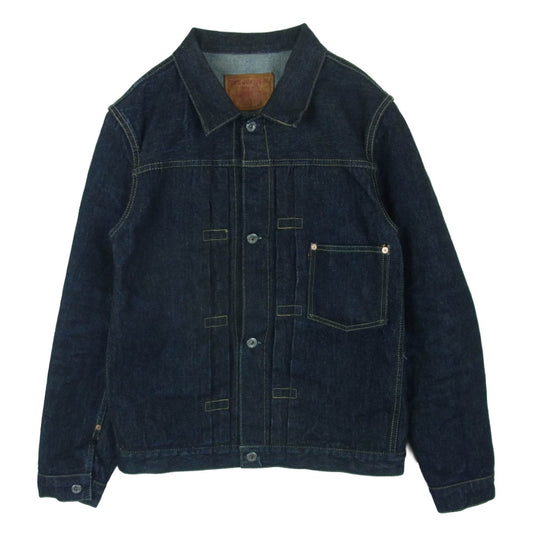 TCB jeans ティージービージーンズ S40s JKT 大戦 WW2 14オンス セルビッチデニム 1st ファースト デニム ジャケット インディゴブルー系 38【中古】