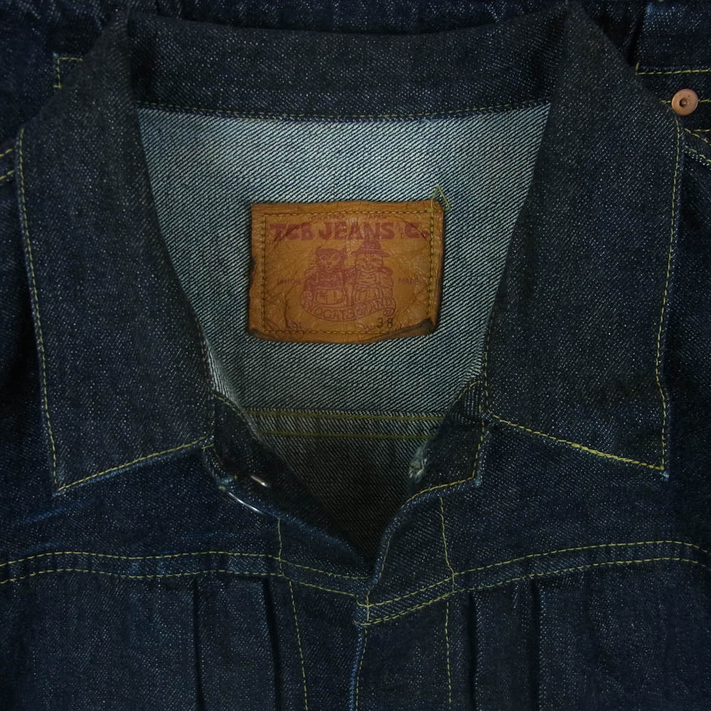 TCB jeans ティージービージーンズ S40s JKT 大戦 WW2 14オンス セルビッチデニム 1st ファースト デニム ジャケット インディゴブルー系 38【中古】