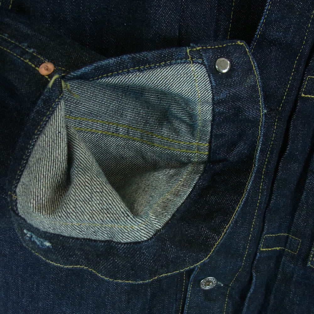 TCB jeans ティージービージーンズ S40s JKT 大戦 WW2 14オンス セルビッチデニム 1st ファースト デニム ジャケット インディゴブルー系 38【中古】