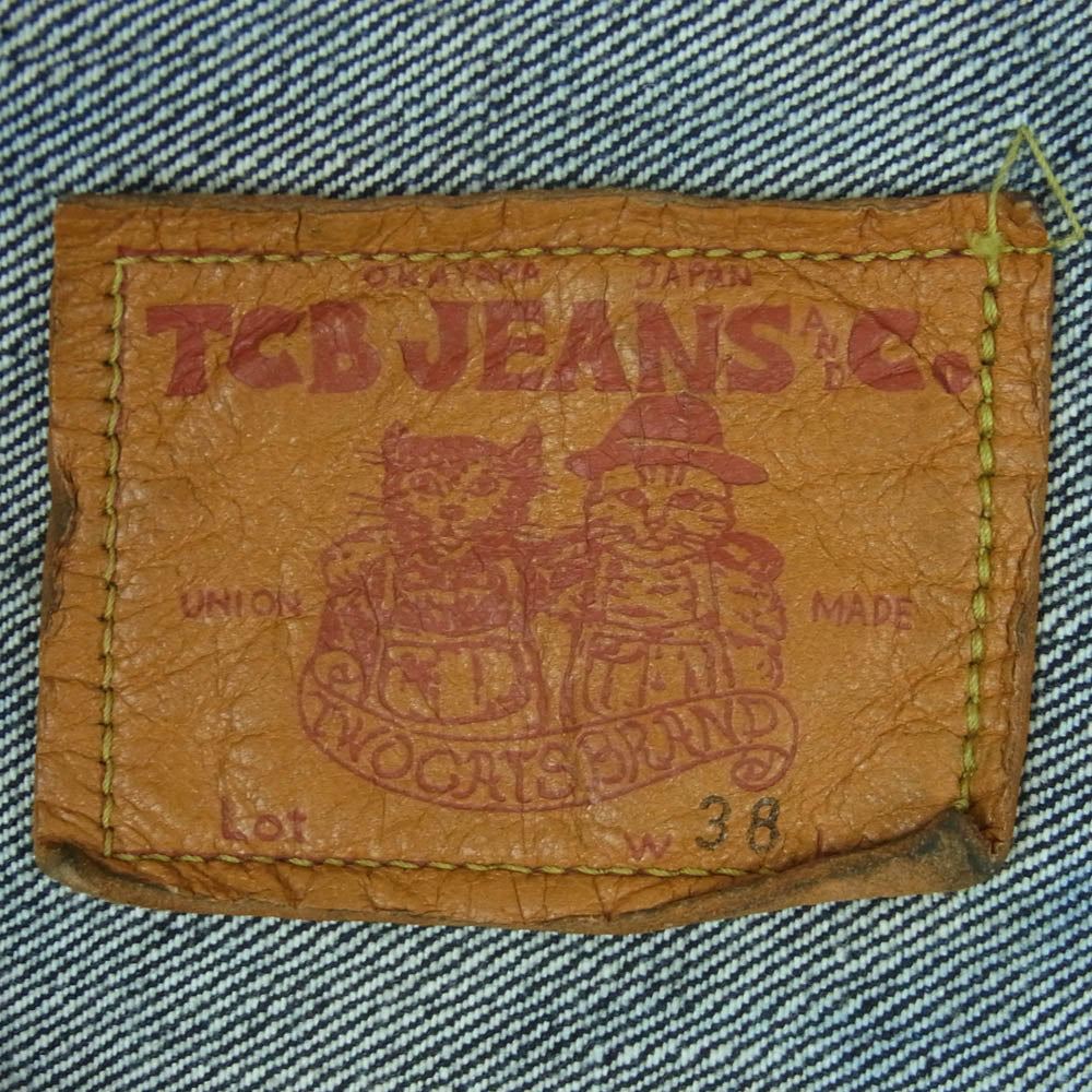 TCB jeans ティージービージーンズ S40s JKT 大戦 WW2 14オンス セルビッチデニム 1st ファースト デニム ジャケット インディゴブルー系 38【中古】