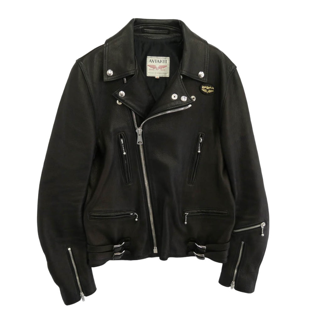 Lewis Leathers ルイスレザー × THE REAL McCOY'S リアルマッコイズ LIGHTNING ライトニング ディアスキン ライダース ジャケット ブラック系 38【中古】