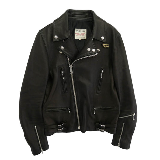 Lewis Leathers ルイスレザー × THE REAL McCOY'S リアルマッコイズ LIGHTNING ライトニング ディアスキン ライダース ジャケット ブラック系 38【中古】