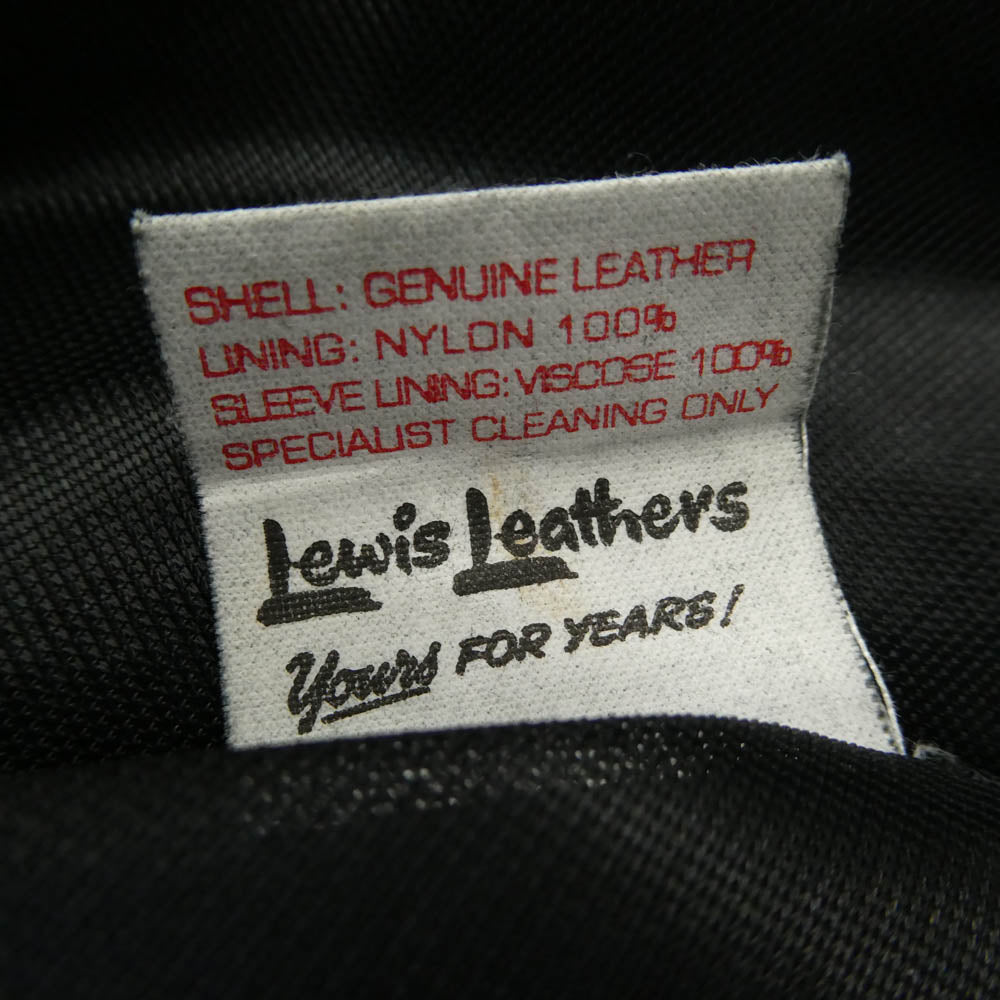 Lewis Leathers ルイスレザー × THE REAL McCOY'S リアルマッコイズ LIGHTNING ライトニング ディアスキン ライダース ジャケット ブラック系 38【中古】