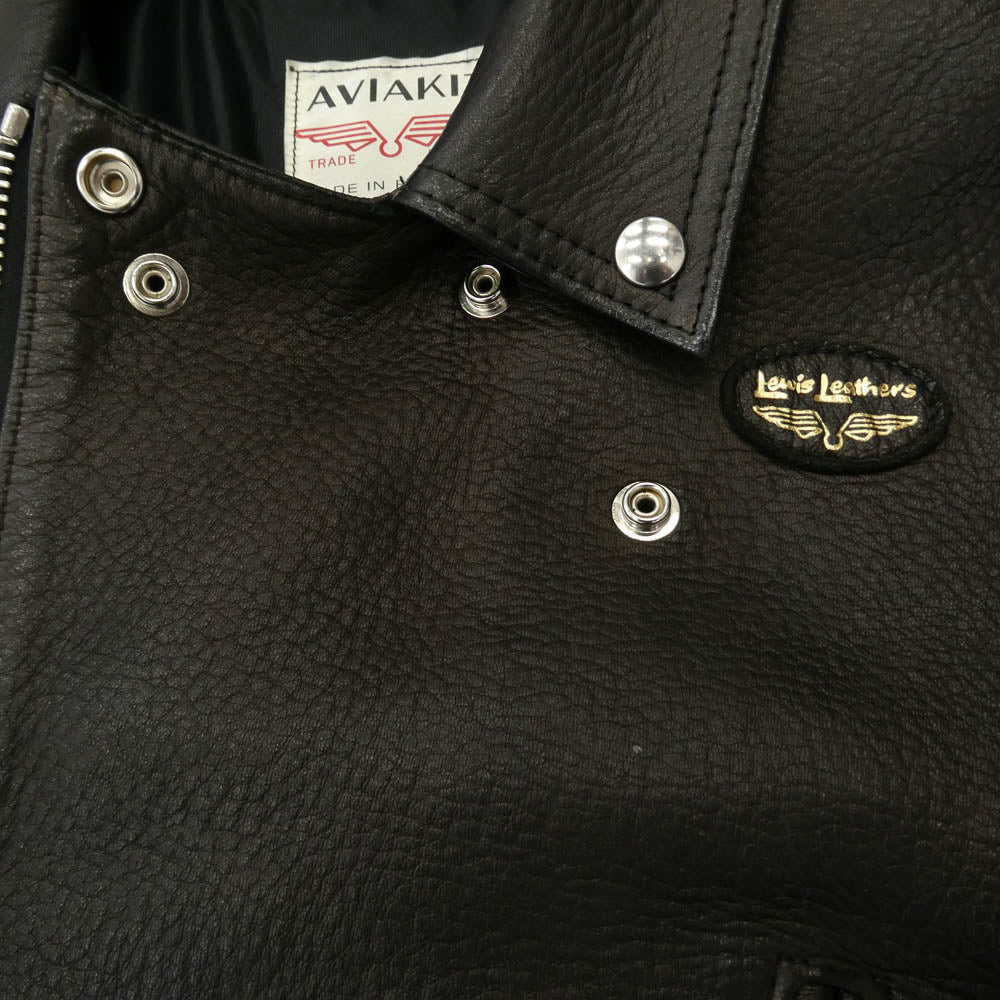 Lewis Leathers ルイスレザー × THE REAL McCOY'S リアルマッコイズ LIGHTNING ライトニング ディアスキン ライダース ジャケット ブラック系 38【中古】