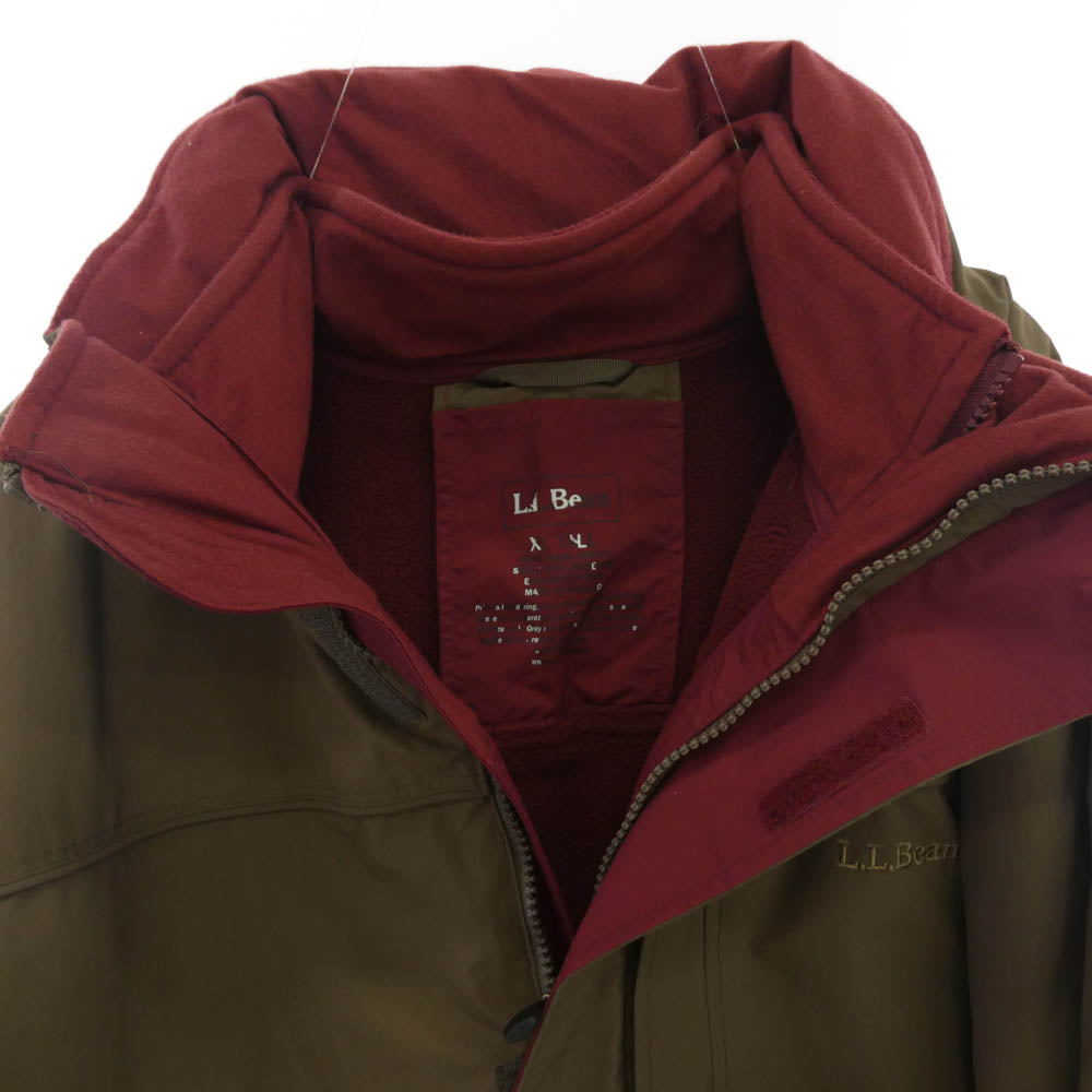 L.L.Bean エルエルビーン 3WAY フリースライナー マウンテン パーカー ジャケット ブラウン系 XL【中古】
