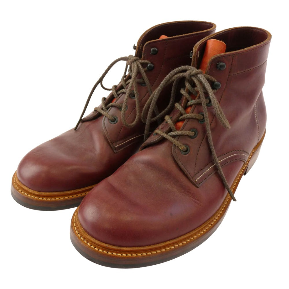 markaware マーカウェア レースアップ レザー ブーツ ワインレッド系 8.5【中古】