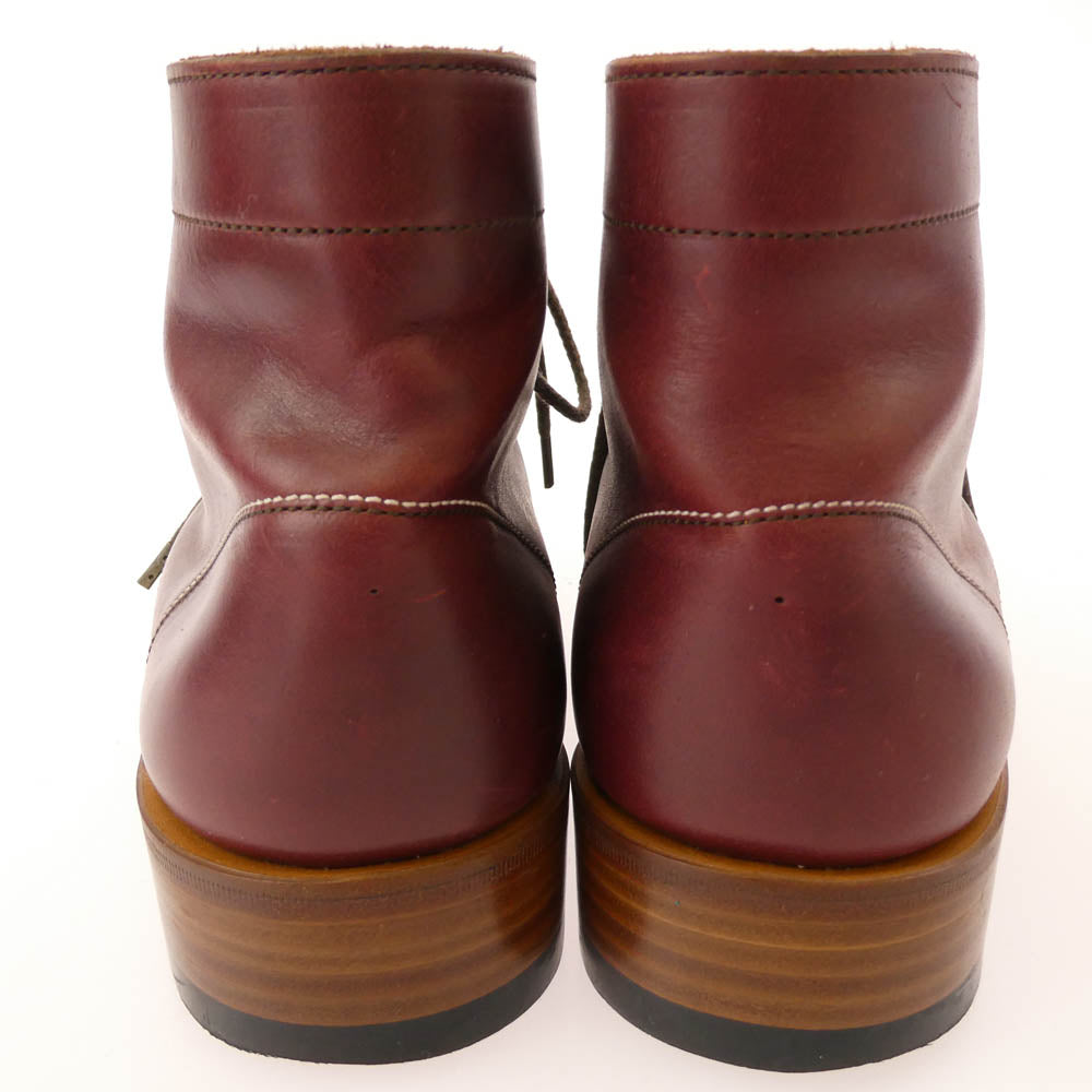 markaware マーカウェア レースアップ レザー ブーツ ワインレッド系 8.5【中古】