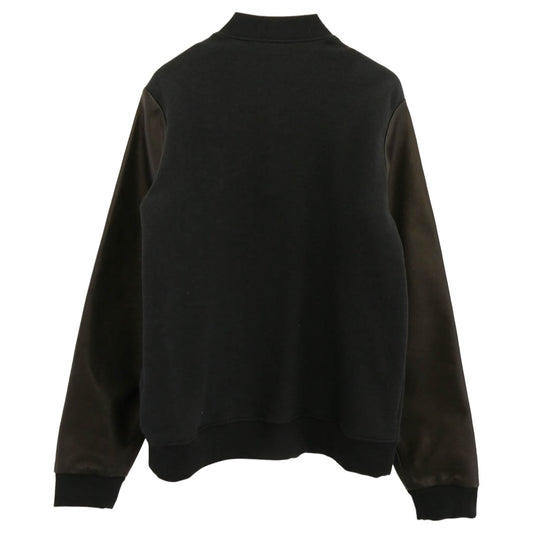 CHROME HEARTS クロムハーツ（原本無） JKT GRP NOT BOMBER CH ワッペンレザー 切り替え スタジャン ブルゾン ブラック系 L【極上美品】【中古】