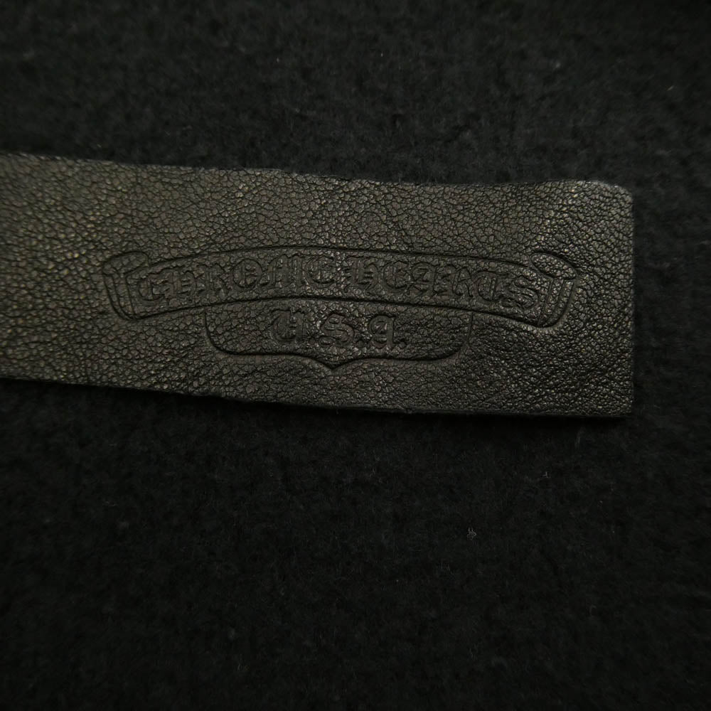 CHROME HEARTS クロムハーツ（原本無） JKT GRP NOT BOMBER CH ワッペンレザー 切り替え スタジャン ブルゾン ブラック系 L【極上美品】【中古】