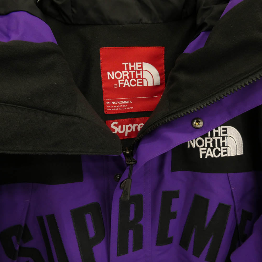 Supreme シュプリーム × THE NORTH FACE ノースフェイス 19SS Arc Logo Mountain Parka アーチロゴ マウンテンパーカー ジャケット パープル系 M【中古】