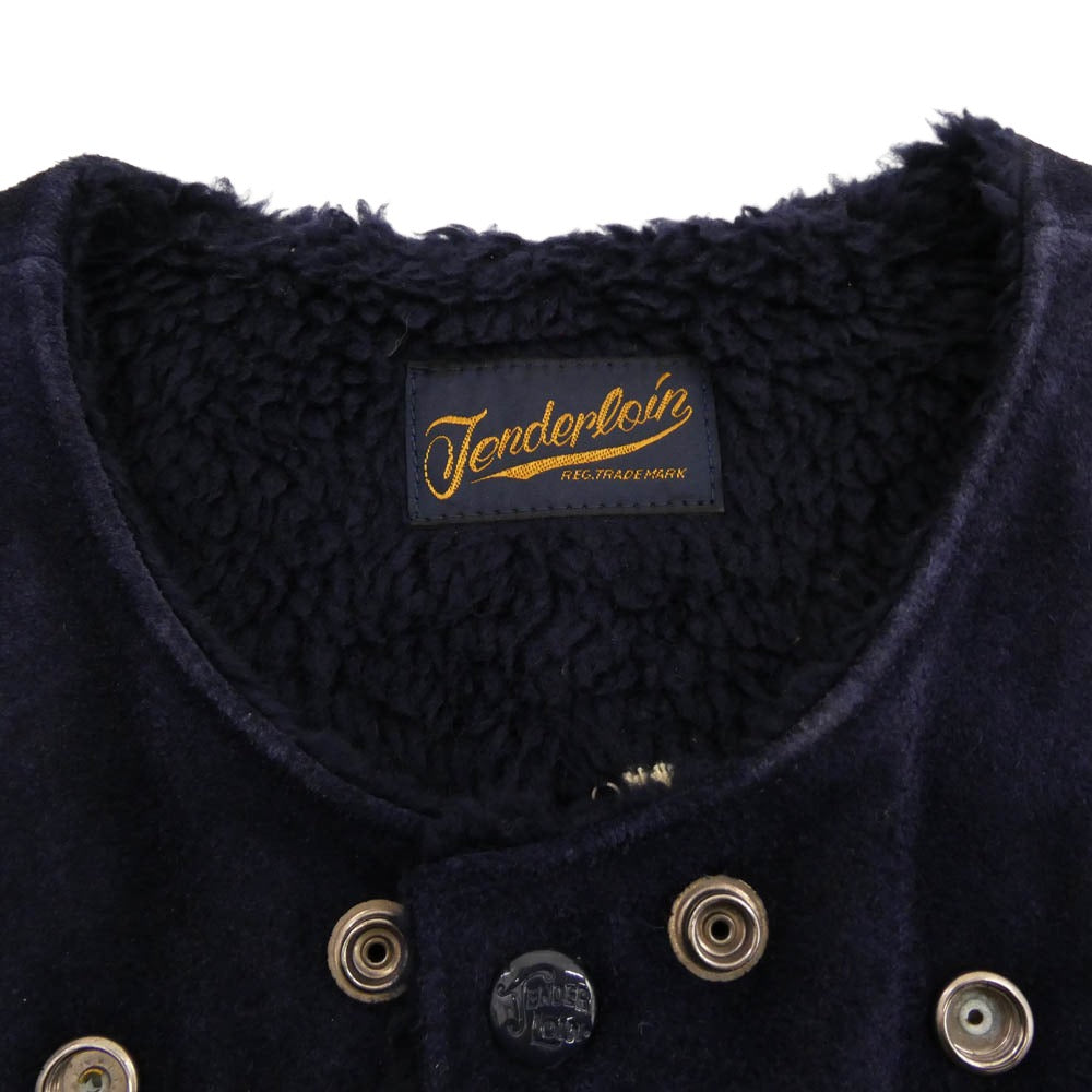 TENDERLOIN テンダーロイン T-SUEDE VEST スエード レザー ベスト ネイビー ネイビー系 M【中古】