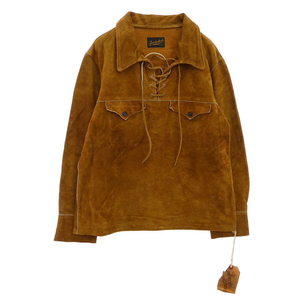 TENDERLOIN テンダーロイン T-LEATHER PULLOVER スエード レザー プルオーバー ジャケット ブラウン系 M【中古】