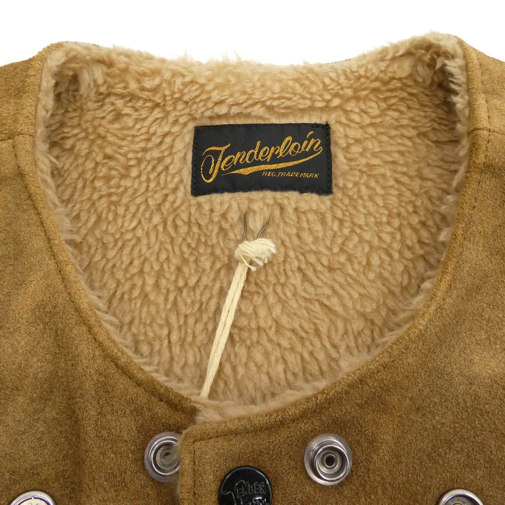 TENDERLOIN テンダーロイン T-SUEDE VEST スエード レザー ベスト ライトブラウン ブラウン系 M【中古】