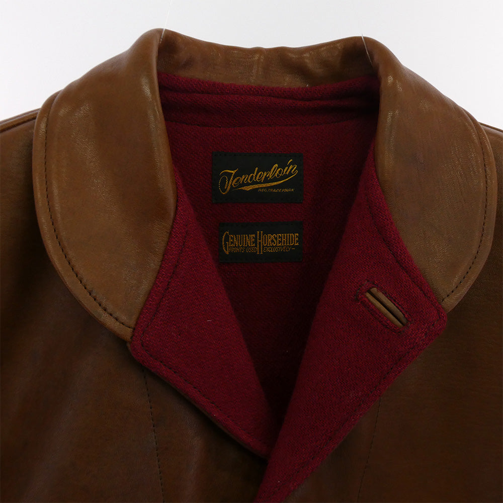 TENDERLOIN テンダーロイン T-HIDE S ホースハイド ショールカラー レザー ジャケット ブラウン系 M【美品】【中古】