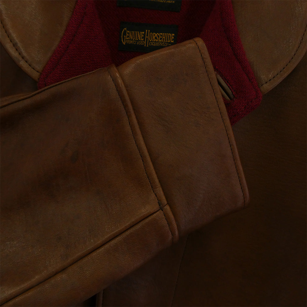 TENDERLOIN テンダーロイン T-HIDE S ホースハイド ショールカラー レザー ジャケット ブラウン系 M【美品】【中古】