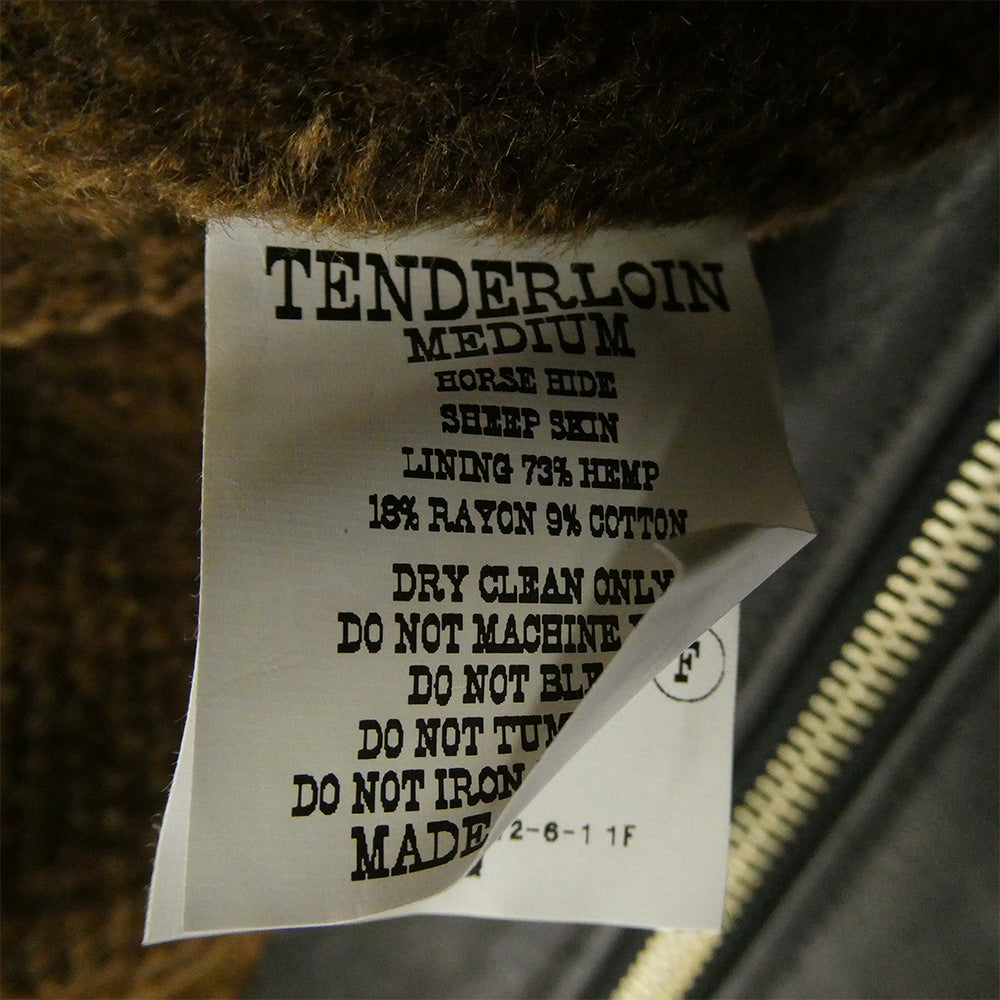 TENDERLOIN テンダーロイン T-GRIZZLY JKT 2 HORSE HIDE ホースハイド レザー切替 グリズリージャケット 熊ジャン ブラウン系 ブラック系 M【美品】【中古】
