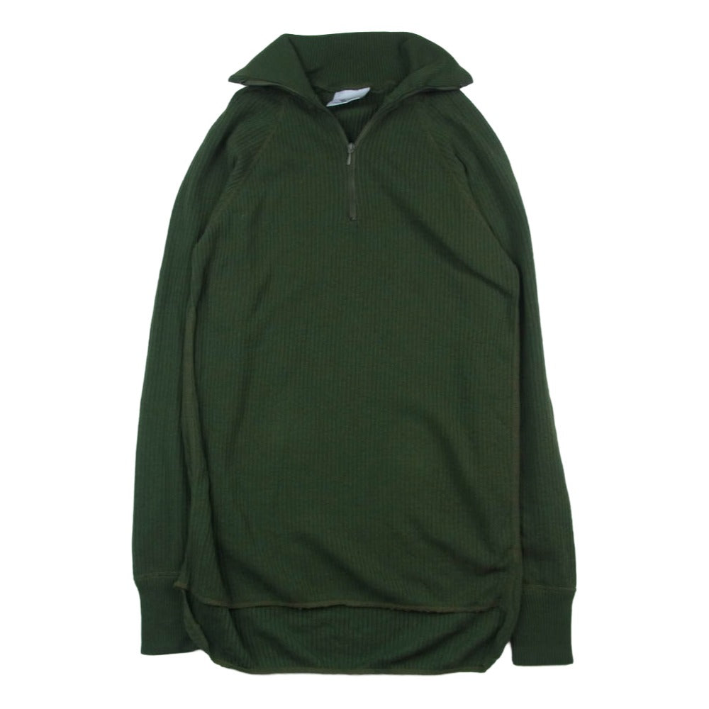 ヴィンテージ swedish army スウェーデン軍 90s ハーフジップ サーマル カットソー カーキ系【中古】