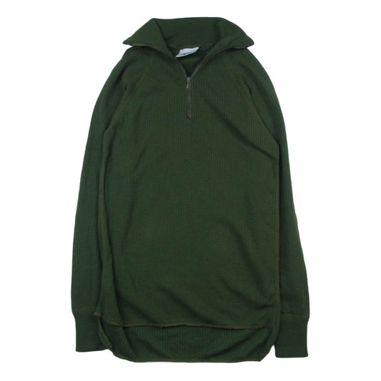 ヴィンテージ swedish army スウェーデン軍 90s ハーフジップ サーマル カットソー カーキ系【中古】