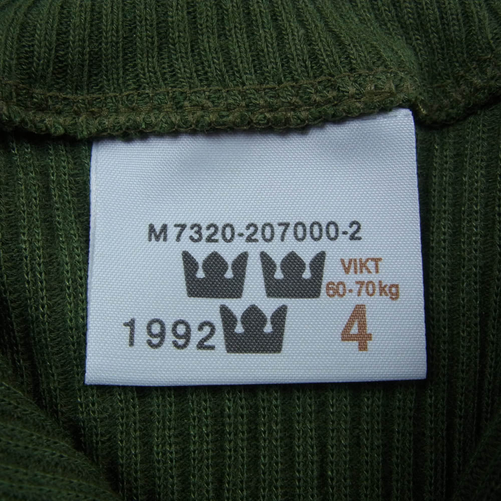 ヴィンテージ swedish army スウェーデン軍 90s ハーフジップ サーマル カットソー カーキ系【中古】