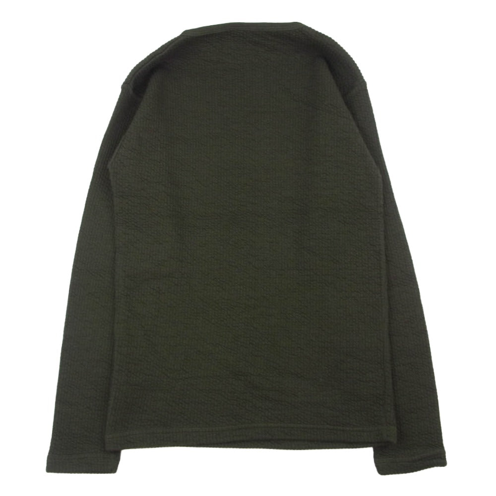 ヴィンテージ french army フランス軍 80s ワッフル カットソー トップス カーキ系 MT【中古】