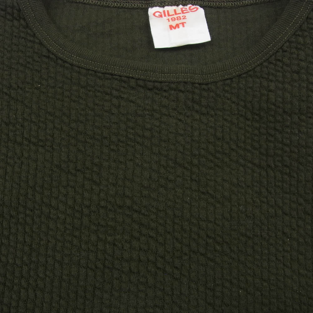 ヴィンテージ french army フランス軍 80s ワッフル カットソー トップス カーキ系 MT【中古】