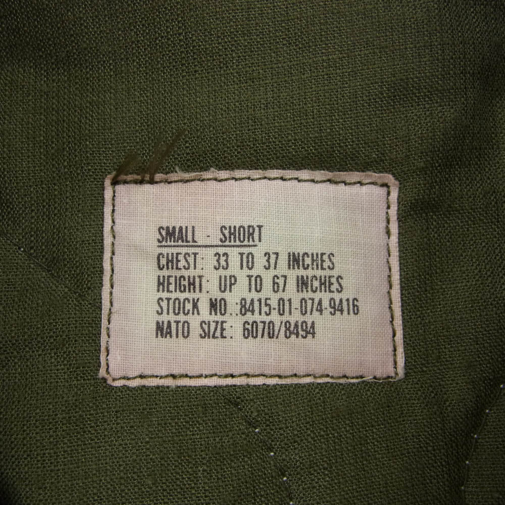 ヴィンテージ 8415-01-074-9416 US.ARMY 米軍 JACKET COLD WEATHER HIGH タンカース ジャケット メンズ ミリタリージャケット カーキ系 S【中古】