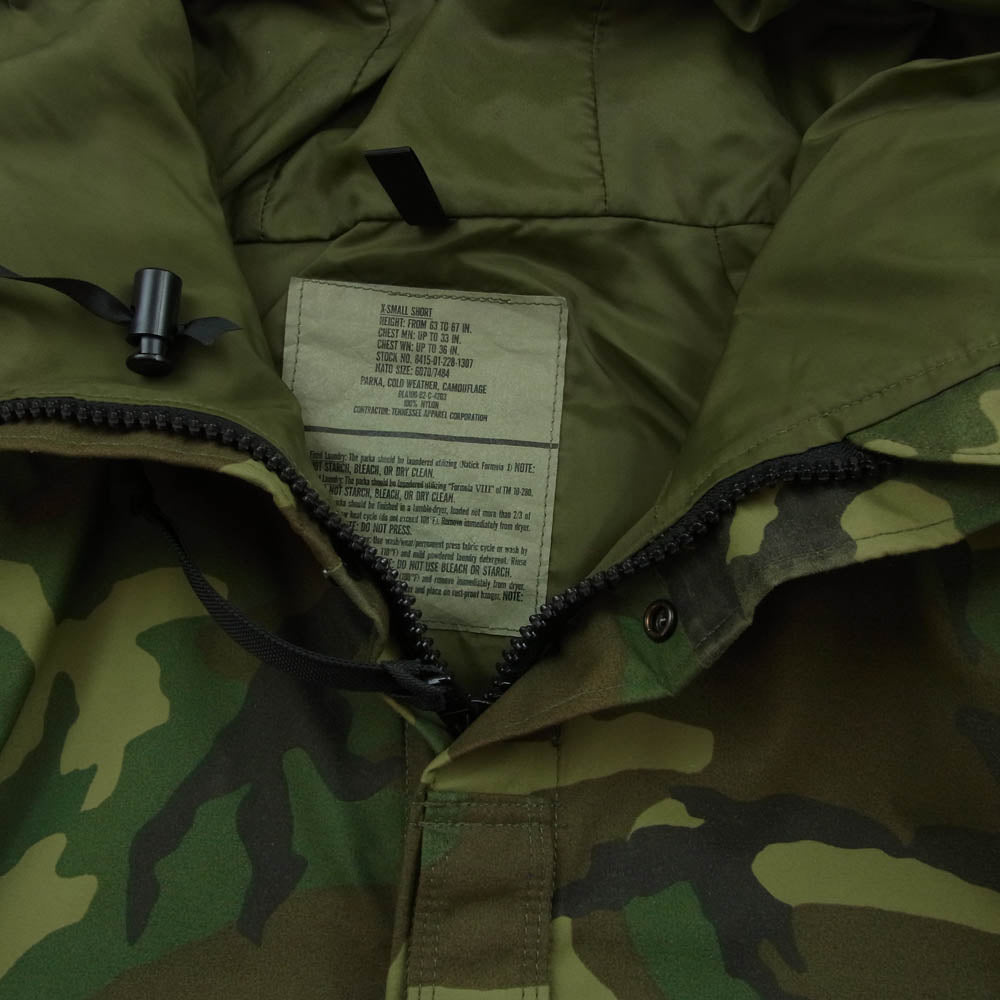 ヴィンテージ DLA100-92-C-4203 90s U.S.ARMY 米軍 実物 ECWCS 1st Gen 後期型 ゴアテックス パーカー カーキ系 XS【中古】