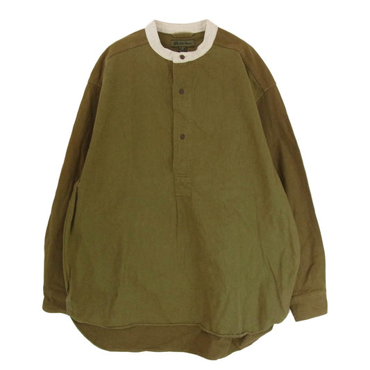 Nigel Cabourn ナイジェルケーボン 8041-00-10005 BRITISH ARMY ブリティッシュ アーミー プルオーバー 長袖 シャツ カーキ系 54【中古】