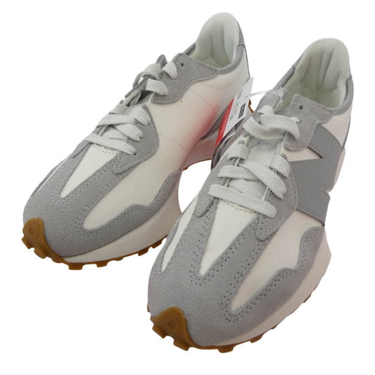 NEW BALANCE ニューバランス WS327NKC スエード ナイロンアッパー ローカット スニーカー グレー系 24cm【極上美品】【中古】