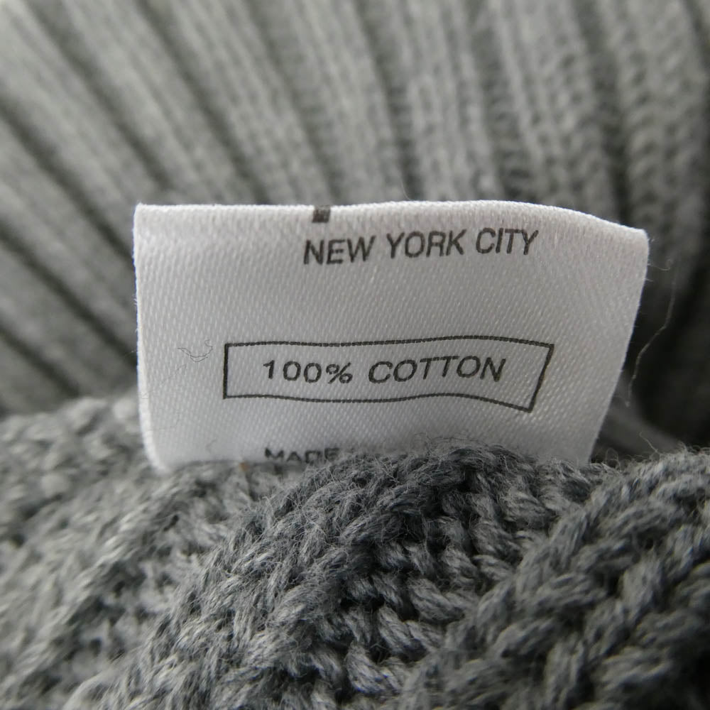 Supreme シュプリーム 13AW Ribbed Beanie スモールボックスロゴ ニットキャップ ビーニー ボンボン付き グレー系【中古】