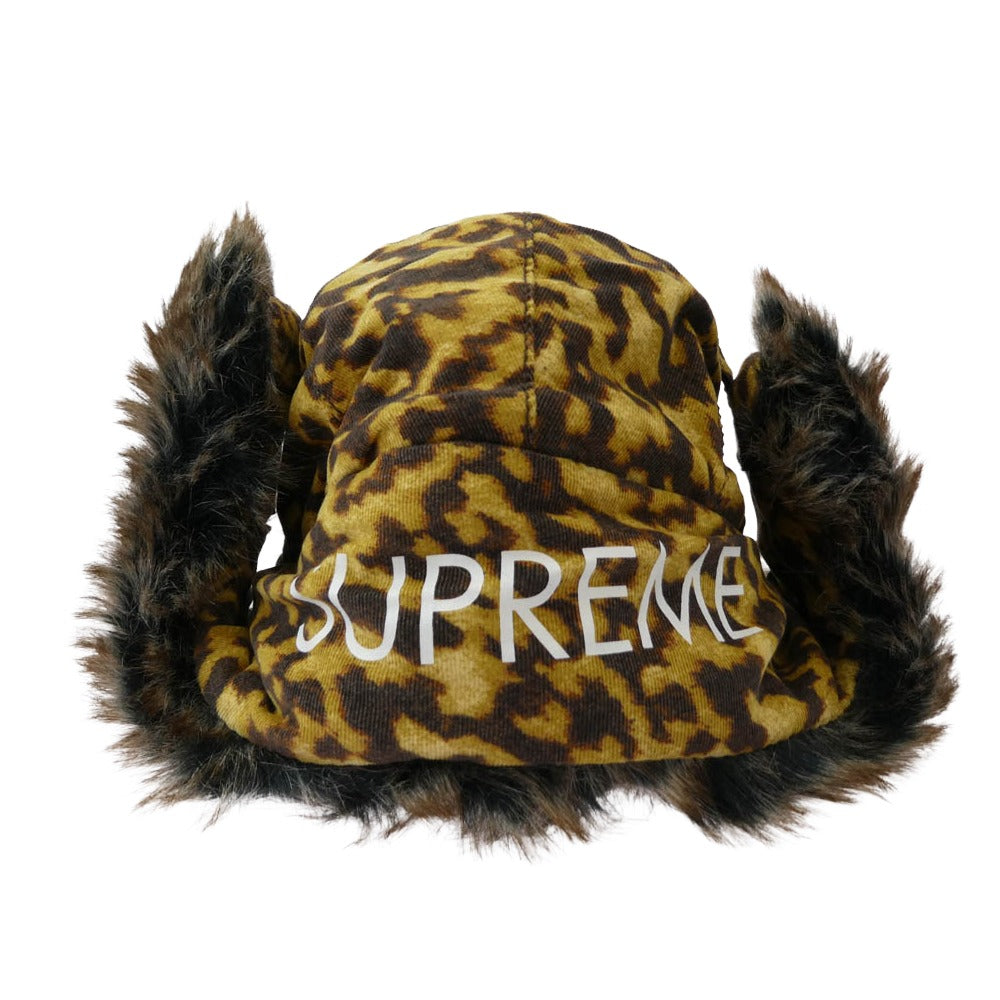 Supreme シュプリーム 10AW leopard Faux Fur Trooper Hat レオパード ファー フライトキャップ 帽子 イエロー系 one size【極上美品】【中古】