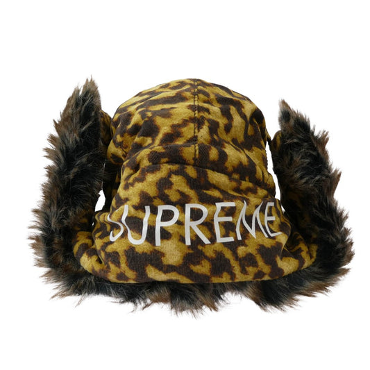 Supreme シュプリーム 10AW leopard Faux Fur Trooper Hat レオパード ファー フライトキャップ 帽子 イエロー系 one size【極上美品】【中古】