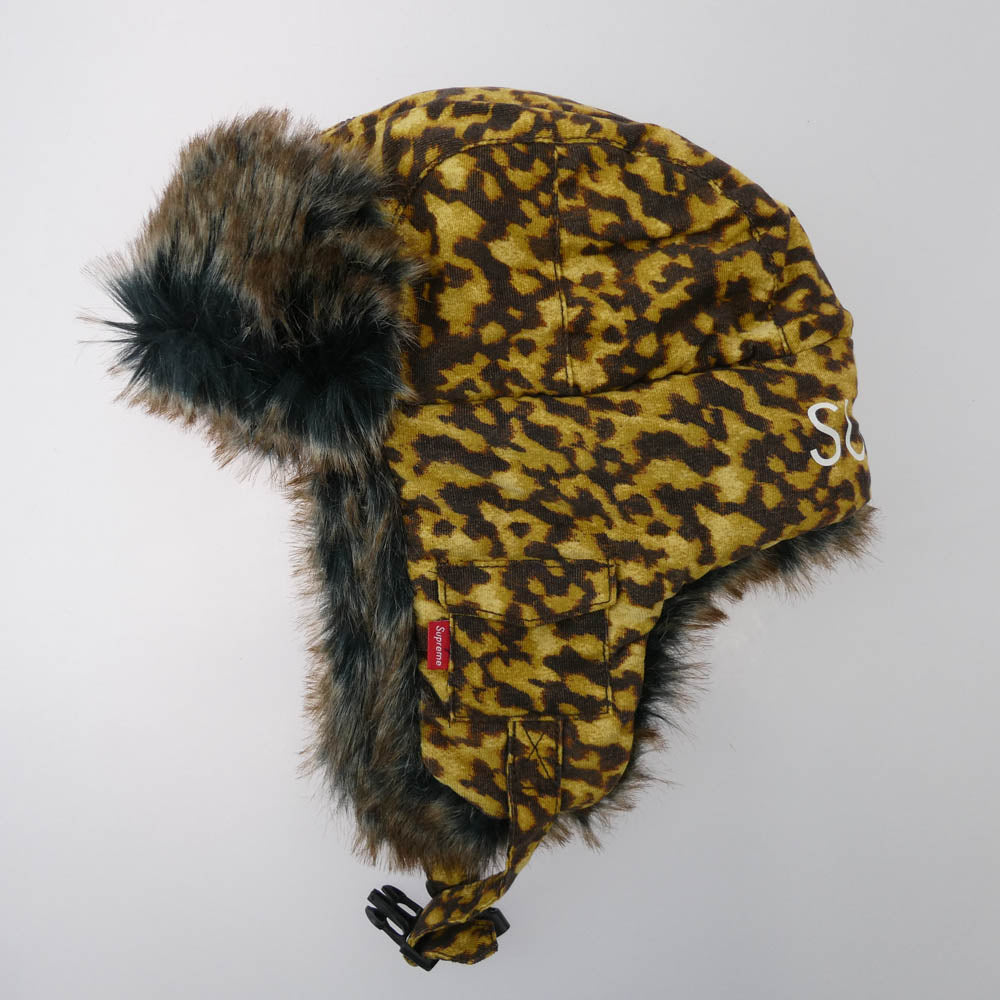 Supreme シュプリーム 10AW leopard Faux Fur Trooper Hat レオパード ファー フライトキャップ 帽子 イエロー系 one size【極上美品】【中古】