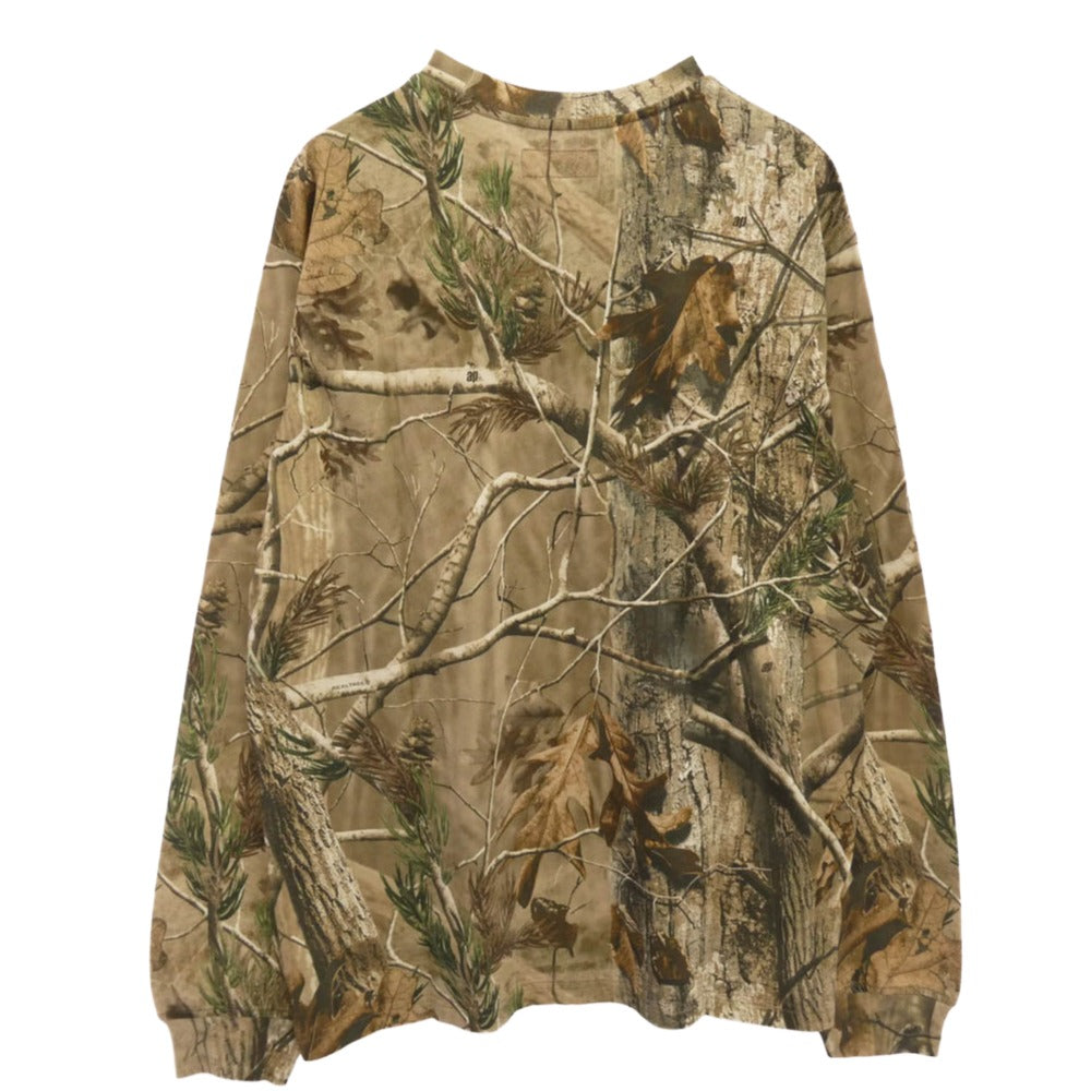 Supreme シュプリーム 25AW Small Box L/S Tee Realtree AP Camo スモールボックスロゴ リアルツリー APカモ ロングスリーブ 長袖カットソー ベージュ系 S【新古品】【未使用】【中古】
