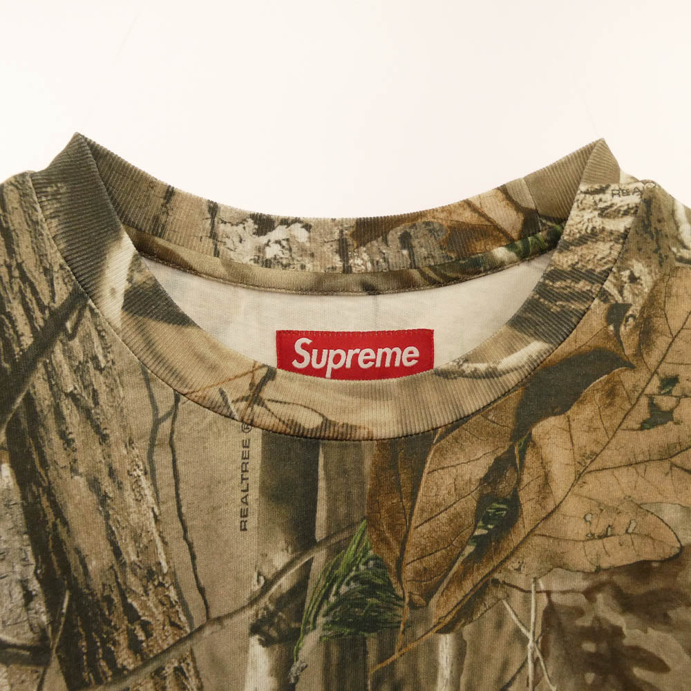 Supreme シュプリーム 25AW Small Box L/S Tee Realtree AP Camo スモールボックスロゴ リアルツリー APカモ ロングスリーブ 長袖カットソー ベージュ系 S【新古品】【未使用】【中古】