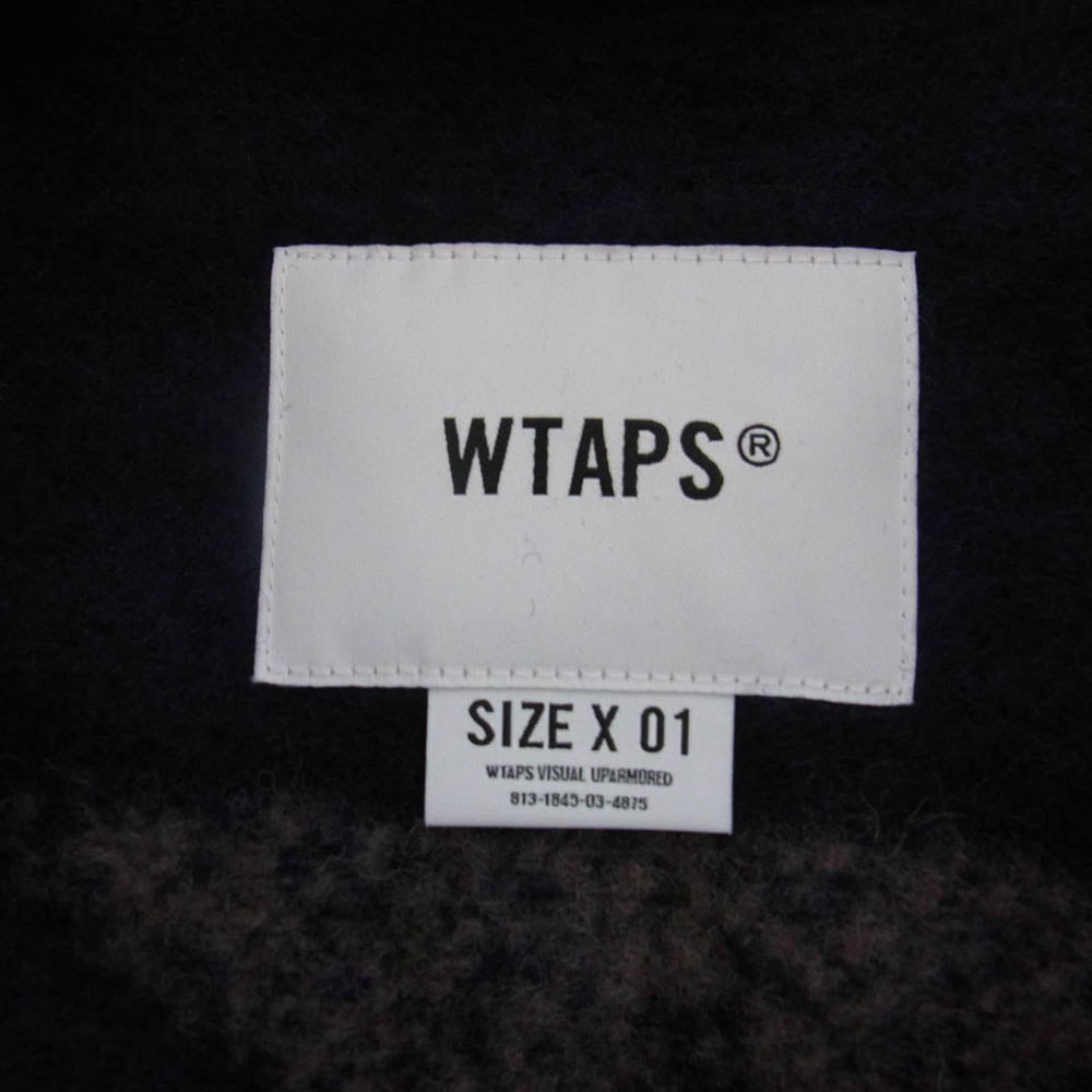 WTAPS ダブルタップス 25AW 252TQDT-SHM04 TXT 02 LS WONY TWEED TEXTILE OF Charcoal ツイード テキスタイル チェック柄 ウール 長袖シャツ ブラウン系 01【極上美品】【中古】