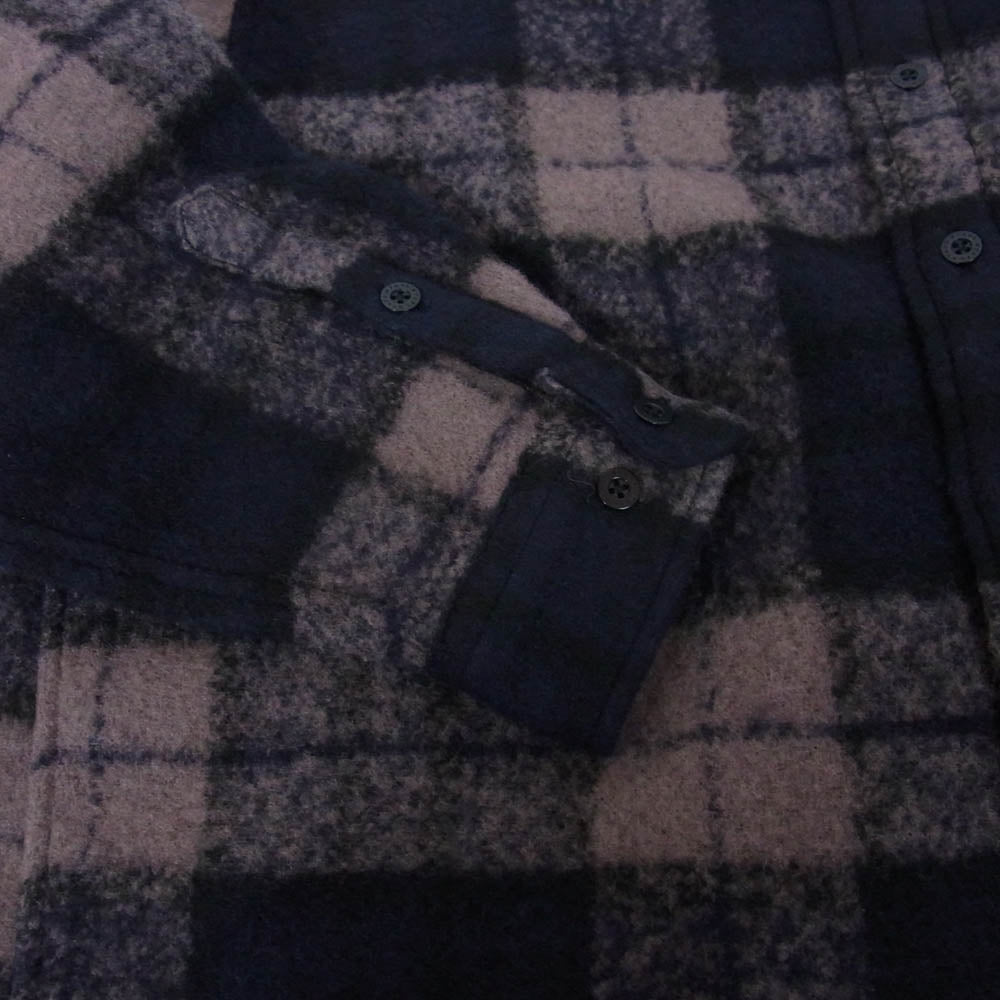 WTAPS ダブルタップス 25AW 252TQDT-SHM04 TXT 02 LS WONY TWEED TEXTILE OF Charcoal ツイード テキスタイル チェック柄 ウール 長袖シャツ ブラウン系 01【極上美品】【中古】