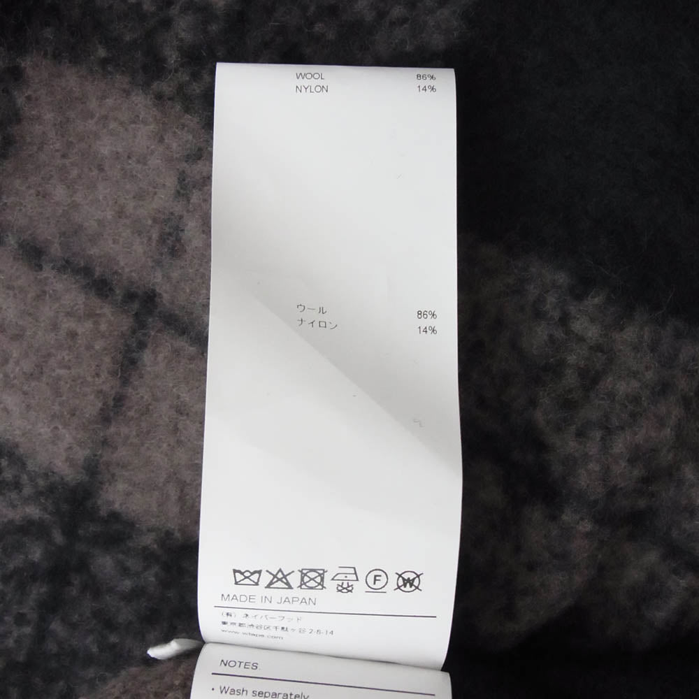 WTAPS ダブルタップス 25AW 252TQDT-SHM04 TXT 02 LS WONY TWEED TEXTILE OF Charcoal ツイード テキスタイル チェック柄 ウール 長袖シャツ ブラウン系 01【極上美品】【中古】