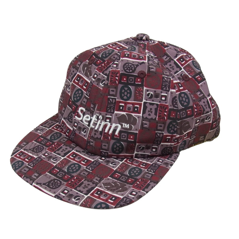 セットイン 25S-004 Ballperson Cap ボールパーソン B/P 総柄 キャップ 帽子 エンジ系 FREE【新古品】【未使用】【中古】