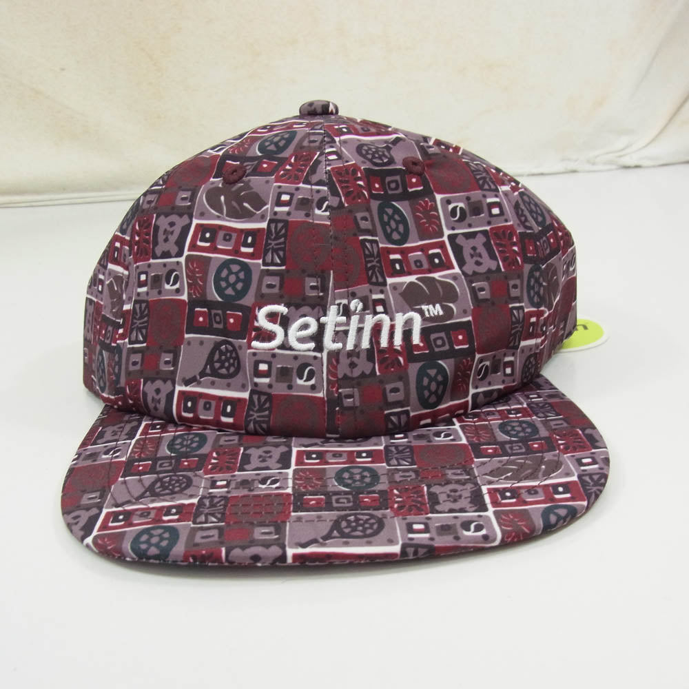 セットイン 25S-004 Ballperson Cap ボールパーソン B/P 総柄 キャップ 帽子 エンジ系 FREE【新古品】【未使用】【中古】
