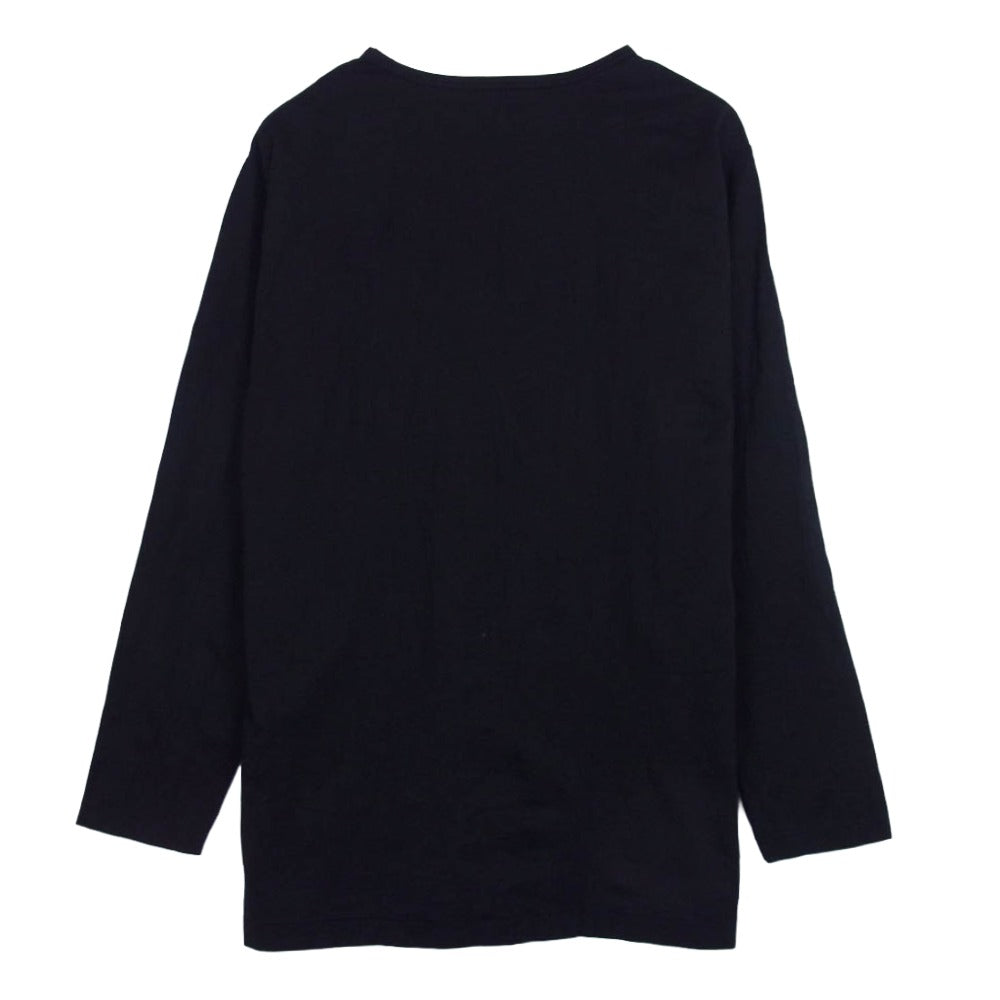 Yohji Yamamoto POUR HOMME ヨウジヤマモトプールオム 22AW HE-T33-082 シワ加工 長袖 ロングスリーブ カットソー Tシャツ ブラック系 3【中古】