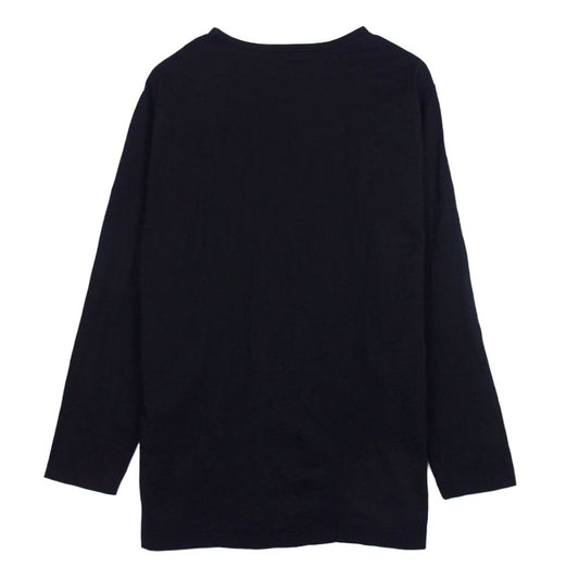 Yohji Yamamoto POUR HOMME ヨウジヤマモトプールオム 22AW HE-T33-082 シワ加工 長袖 ロングスリーブ カットソー Tシャツ ブラック系 3【中古】