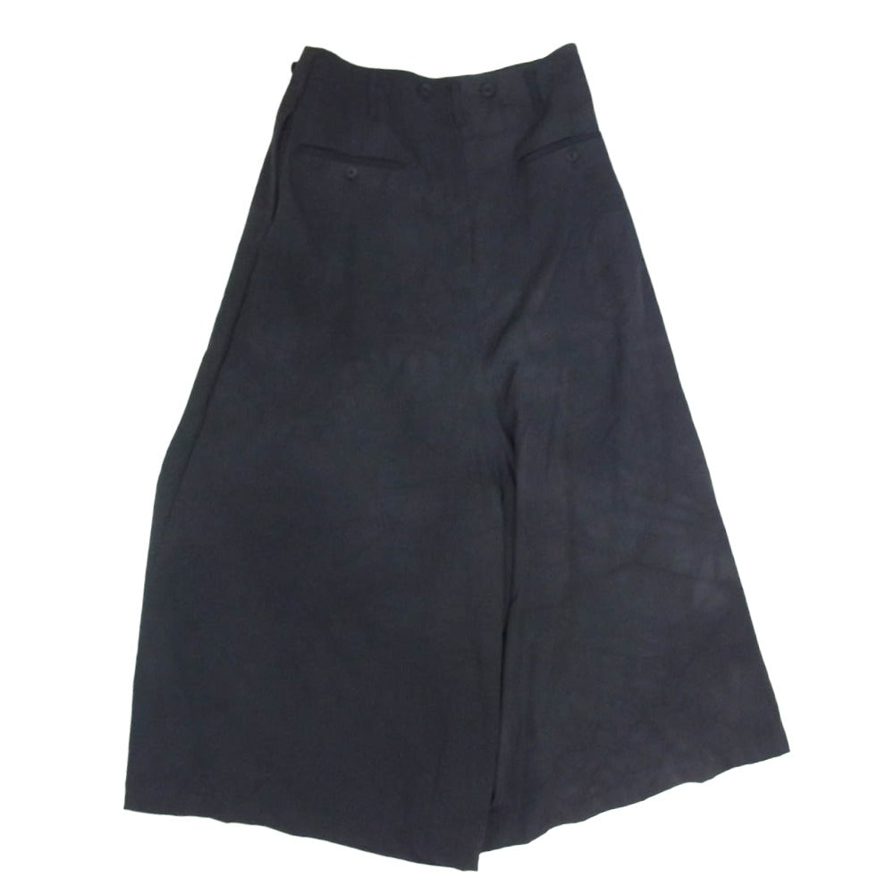Yohji Yamamoto POUR HOMME ヨウジヤマモトプールオム 18AW HV-P42-507 シワギャバ ムラ染め ウールギャバ ダブルアジャスター オーバーパンツ ブラック系 2【中古】