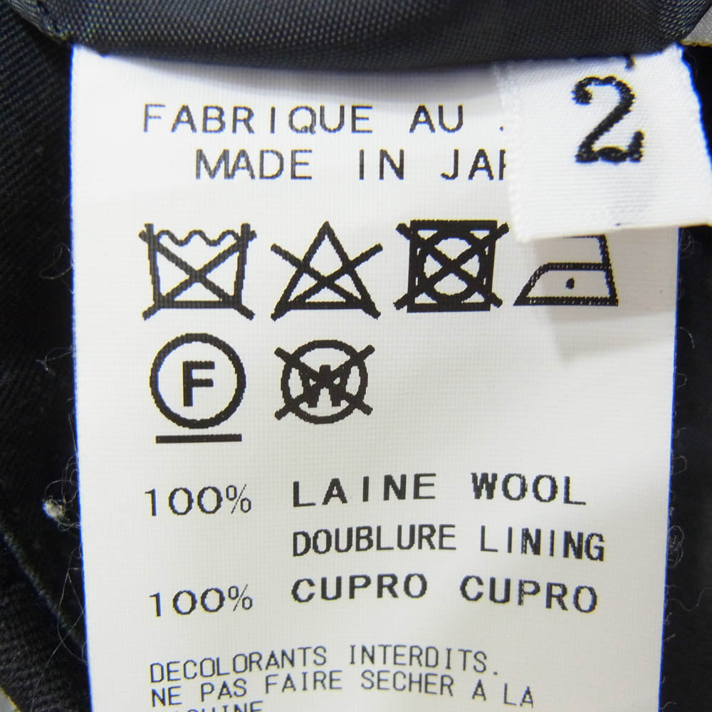 Yohji Yamamoto POUR HOMME ヨウジヤマモトプールオム 18AW HV-P42-507 シワギャバ ムラ染め ウールギャバ ダブルアジャスター オーバーパンツ ブラック系 2【中古】