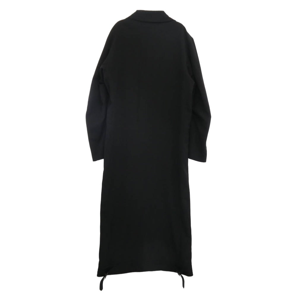 Yohji Yamamoto POUR HOMME ヨウジヤマモトプールオム 20SS HN-D05-100 シワギャバ ウールギャバジン ロング ライダース コート ブラック系【美品】【中古】