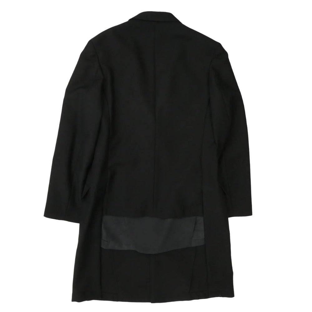 Yohji Yamamoto POUR HOMME ヨウジヤマモトプールオム 18AW HV-J45-828 ウール シワギャバジン 左ゴージZIP2重 ムラ染インナーベスト レイヤードデザイン ヒューマンフェイス ハンドメイド ジャケット ブラック系 2【中古】