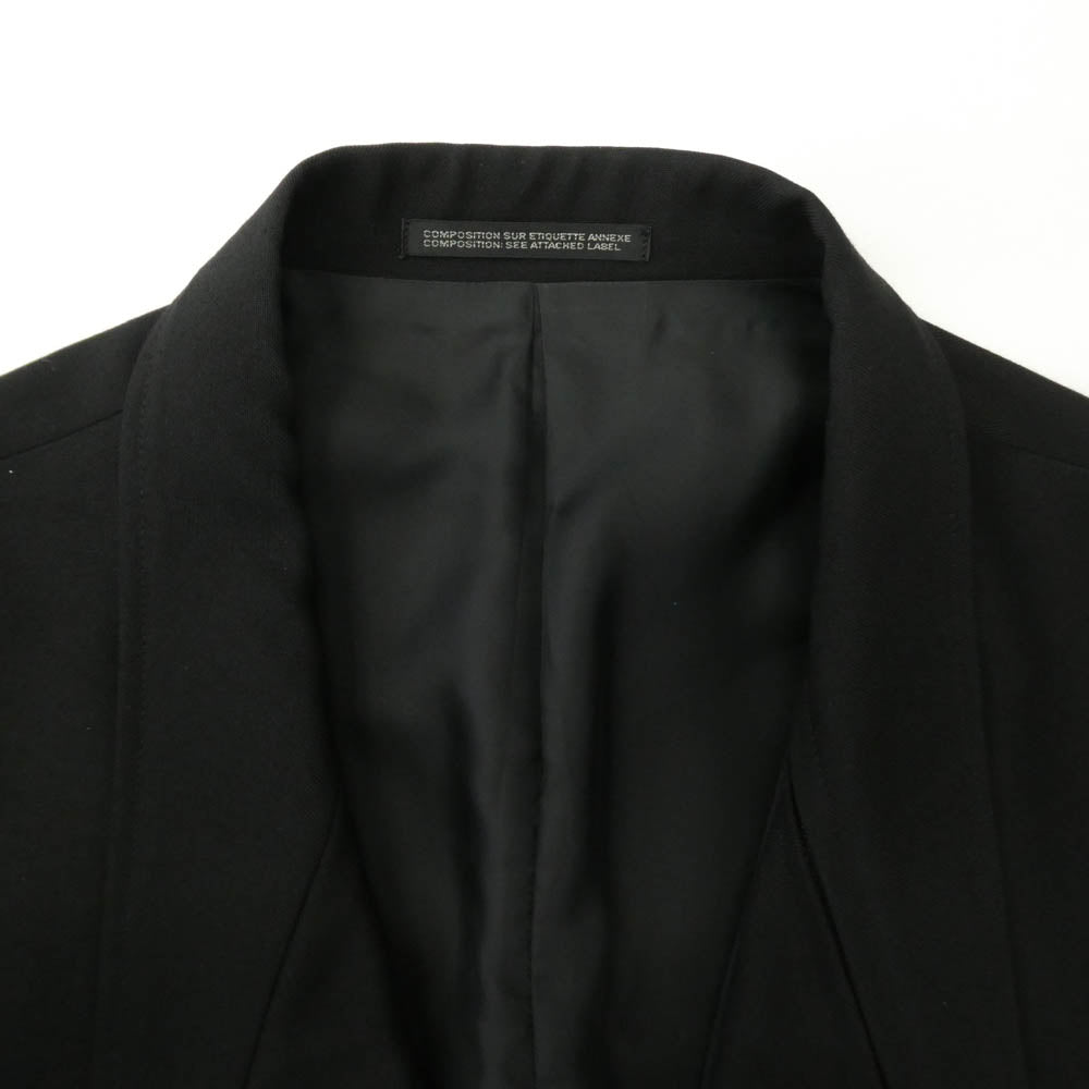 Yohji Yamamoto POUR HOMME ヨウジヤマモトプールオム 18AW HV-J45-828 ウール シワギャバジン 左ゴージZIP2重 ムラ染インナーベスト レイヤードデザイン ヒューマンフェイス ハンドメイド ジャケット ブラック系 2【中古】