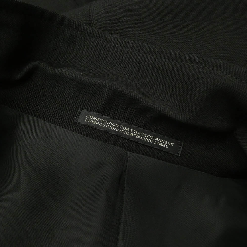Yohji Yamamoto POUR HOMME ヨウジヤマモトプールオム 18AW HV-J45-828 ウール シワギャバジン 左ゴージZIP2重 ムラ染インナーベスト レイヤードデザイン ヒューマンフェイス ハンドメイド ジャケット ブラック系 2【中古】