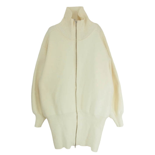 Adam et Rope' アダムエロペ 23AW GAE-23260-B ショート ジャカード ドライバーズニット ダブルジップ ワンピース ホワイト系 F【中古】