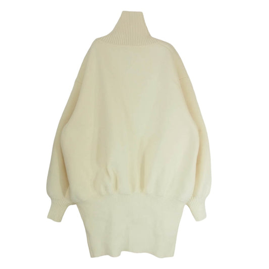 Adam et Rope' アダムエロペ 23AW GAE-23260-B ショート ジャカード ドライバーズニット ダブルジップ ワンピース ホワイト系 F【中古】